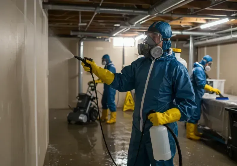 Basement Sanitization and Antimicrobial Treatment process in Northport, NY